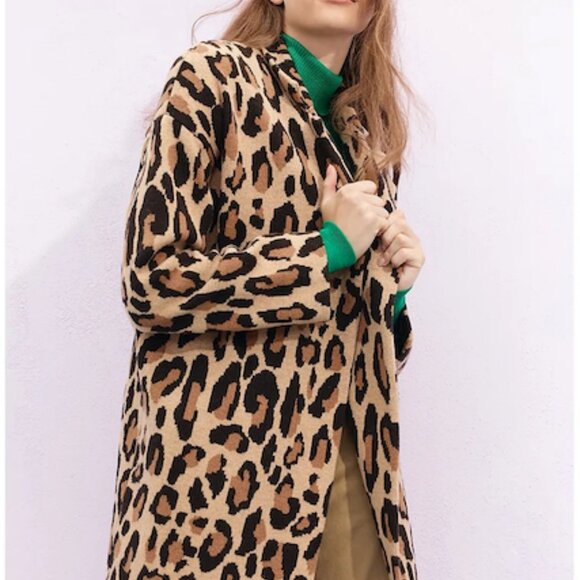 Demylee x J.Crew Leopard Sweater Blazer M - Picture 6 of 9